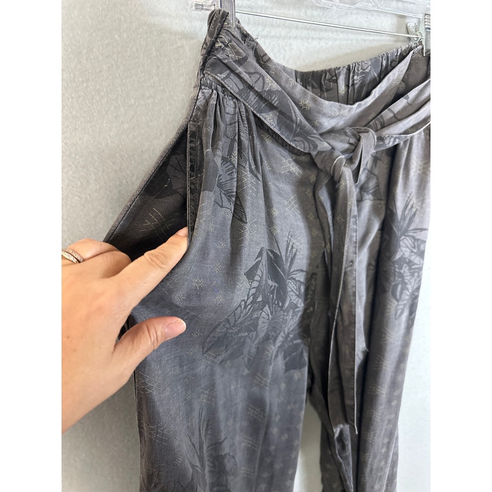 Tanoa Hawaii Denim Aiga High Waist Pant XL Black Tencel Wide Leg Tropical TP141 - Picture 7 of 13